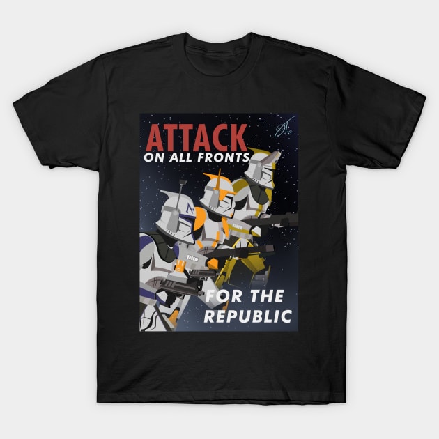 Attack on All Fronts T-Shirt by thouless_art